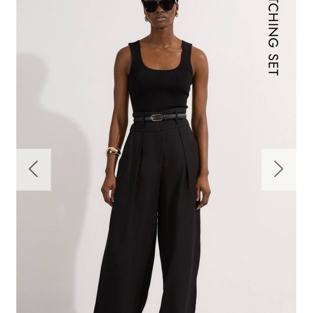 Karen Millen Wide-Leg High Waist Petite Linen Pants